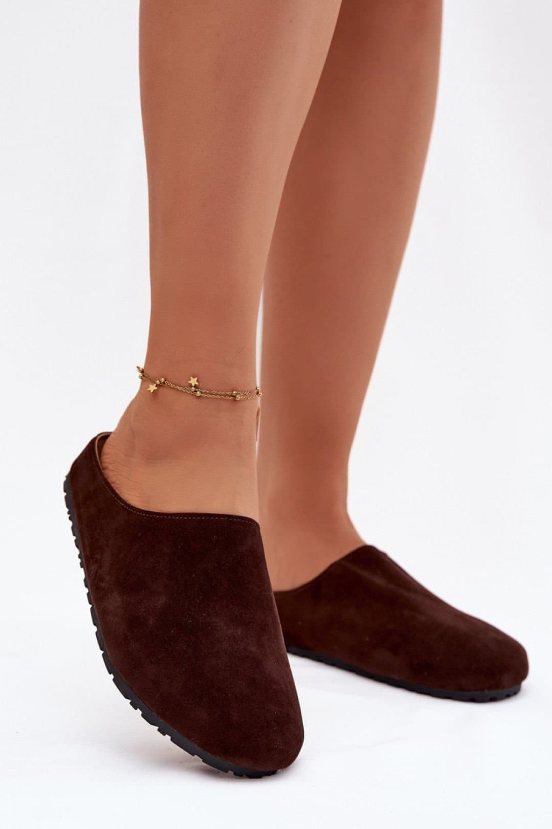 Love Lace Love Lace Women's Suede Slippers with Thick Insulated Sole & Comfort Insole in Brown
