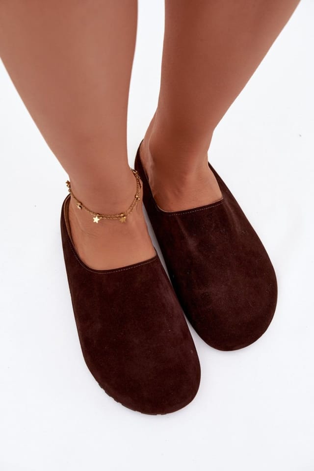 Love Lace Love Lace Women's Suede Slippers with Thick Insulated Sole & Comfort Insole in Brown - 3