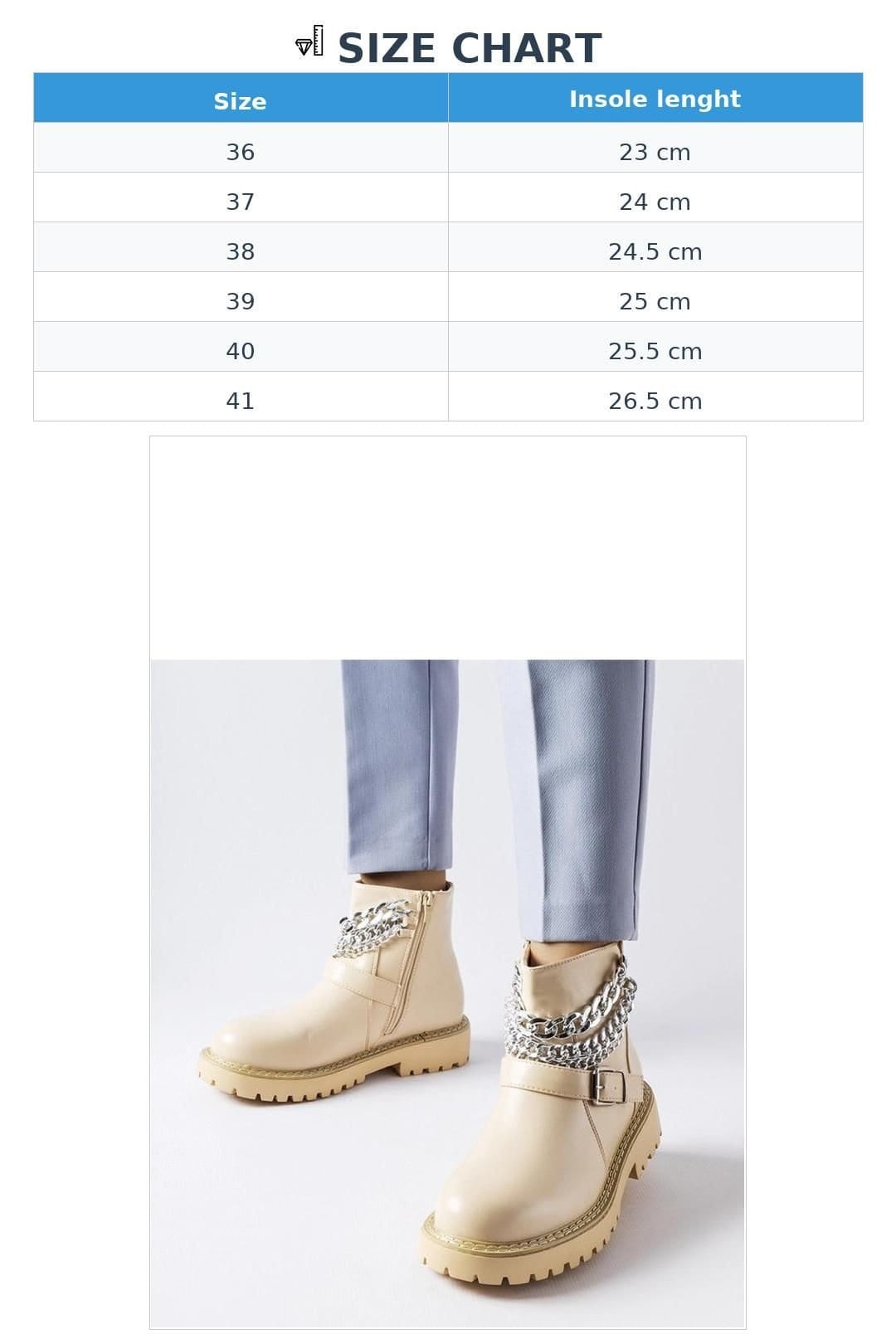 Love Lace Love Lace Women's Mezzavia Chain Detail Zip Up Ankle Boots for Comfort Everyday in Beige - 4