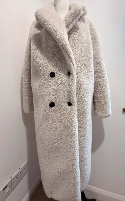 Mint Velvet Mint Velvet Teddy Fur Cream Coat - Size S | 10 - 1