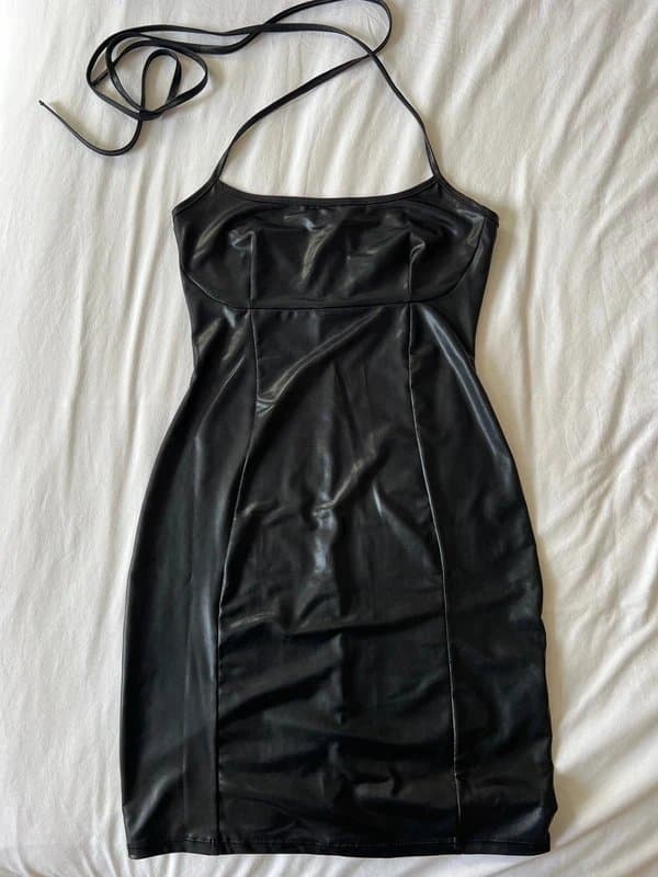 ASOS Black PVC style mini dress