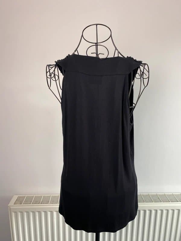 Next Next Black Beaded Embellished Sleeveless Top UK 16