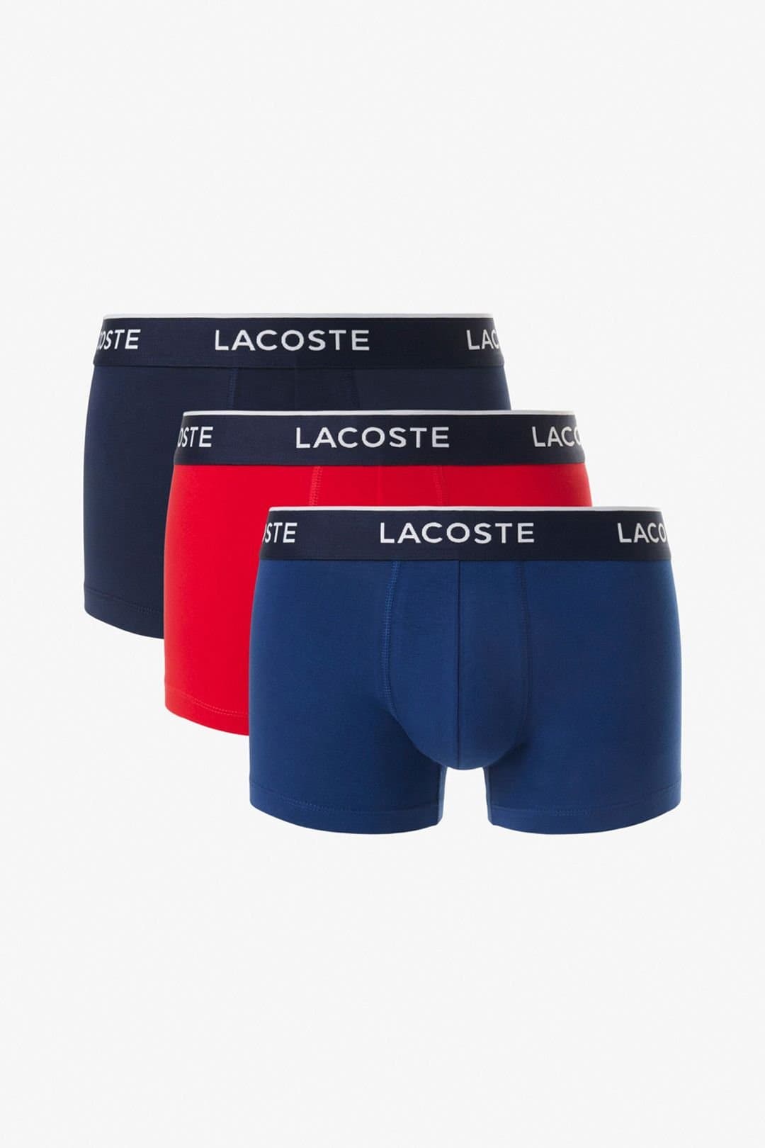 Lacoste Lacoste Men's 3-Pack Stretch Cotton Trunks Navy/Red
