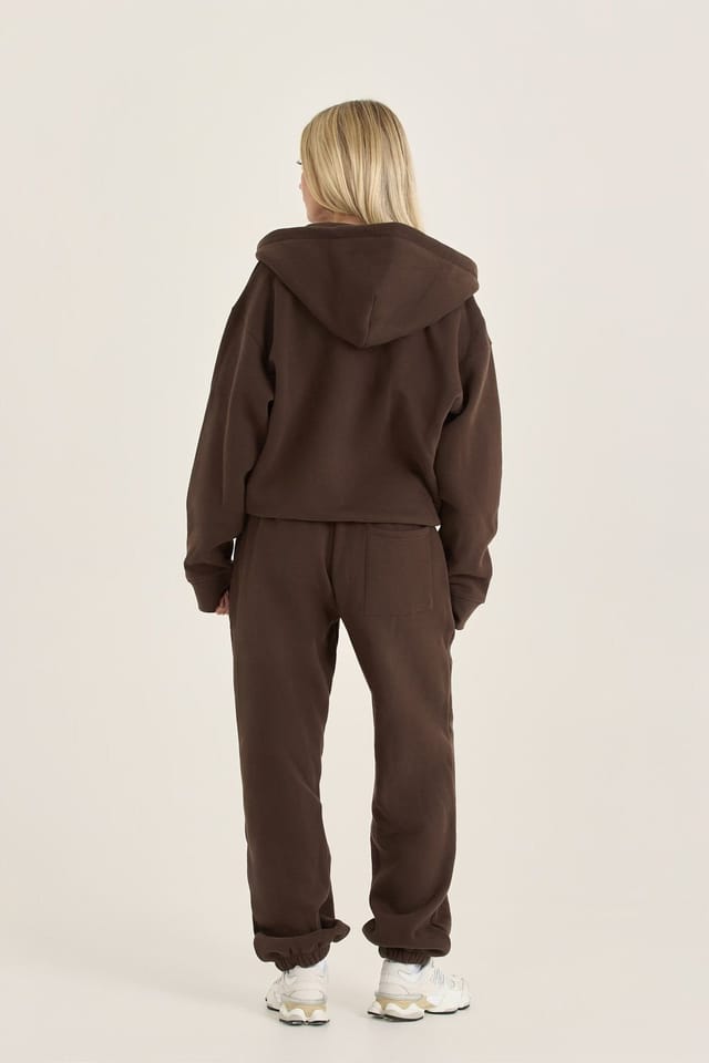 Loom Archives Loom Archives Women's LOOM Oversized Zip Through Hoodie in Chocolate - 2
