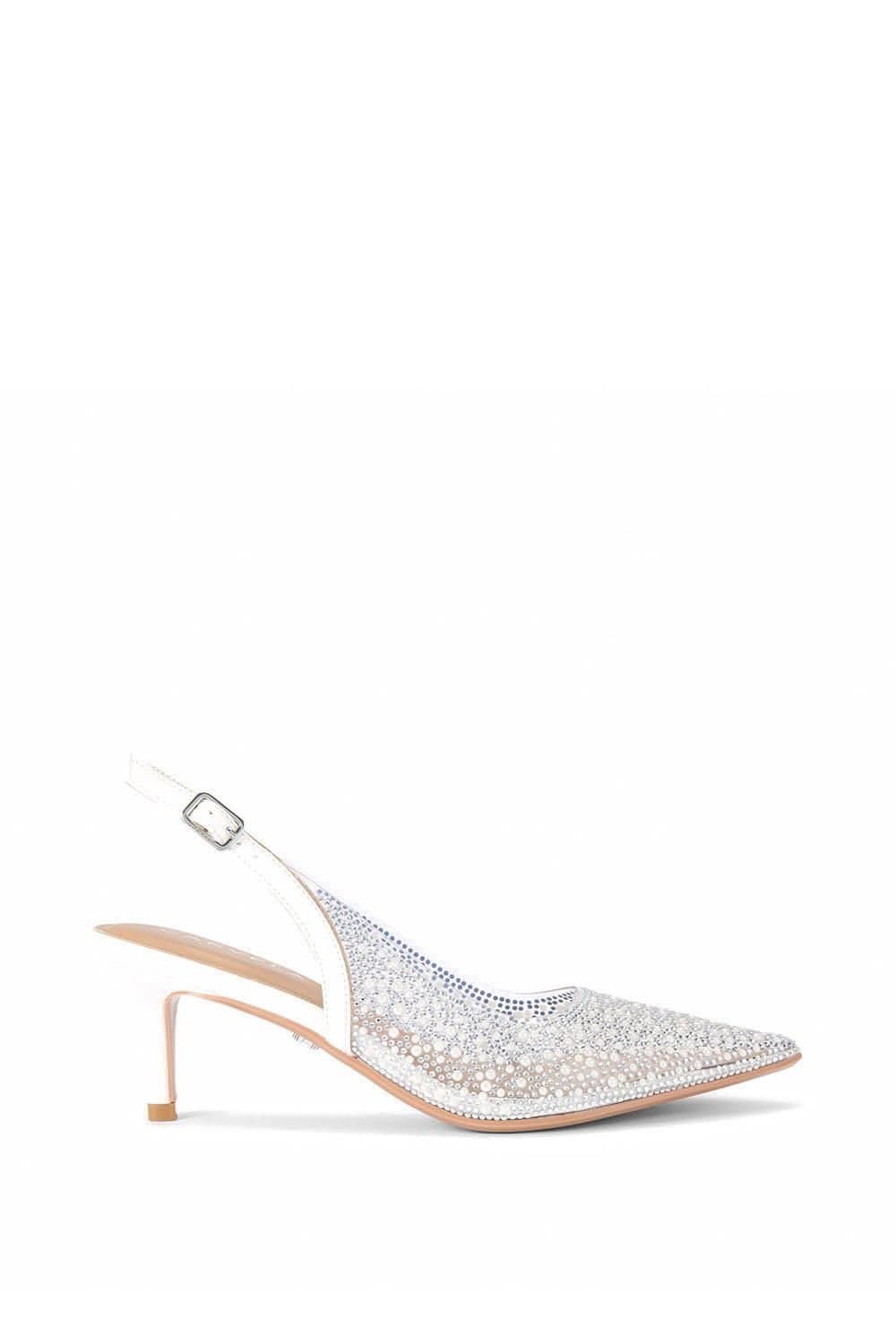 Carvela Carvela Women's 'Positano Pearl Sling Low' Heels in White