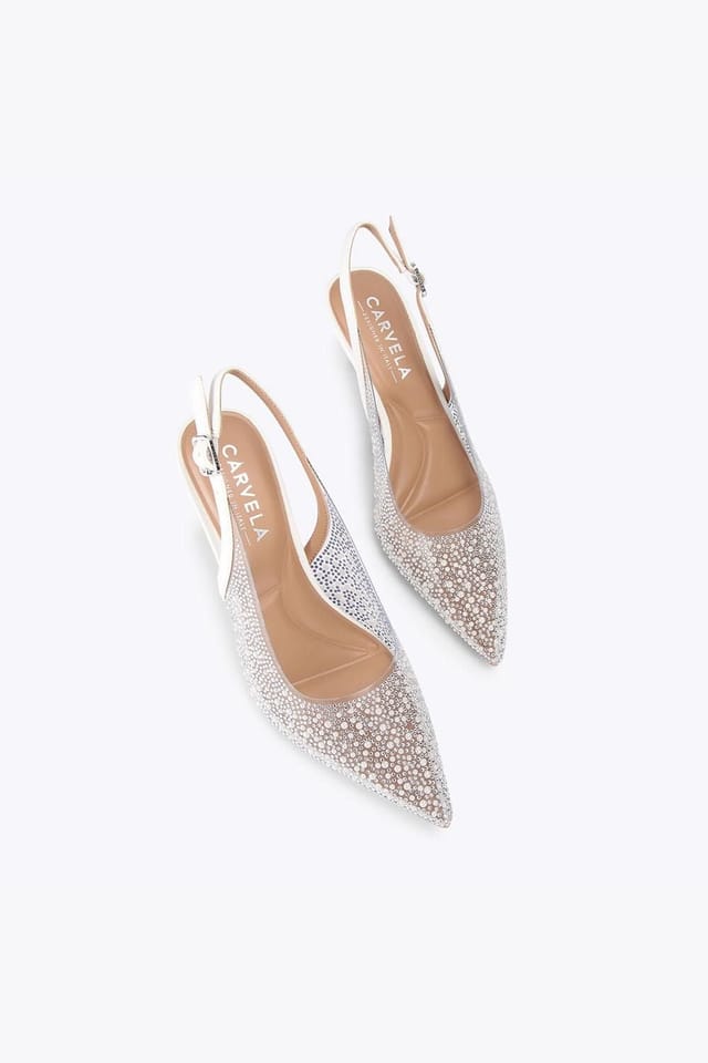 Carvela Carvela Women's 'Positano Pearl Sling Low' Heels in White - 2