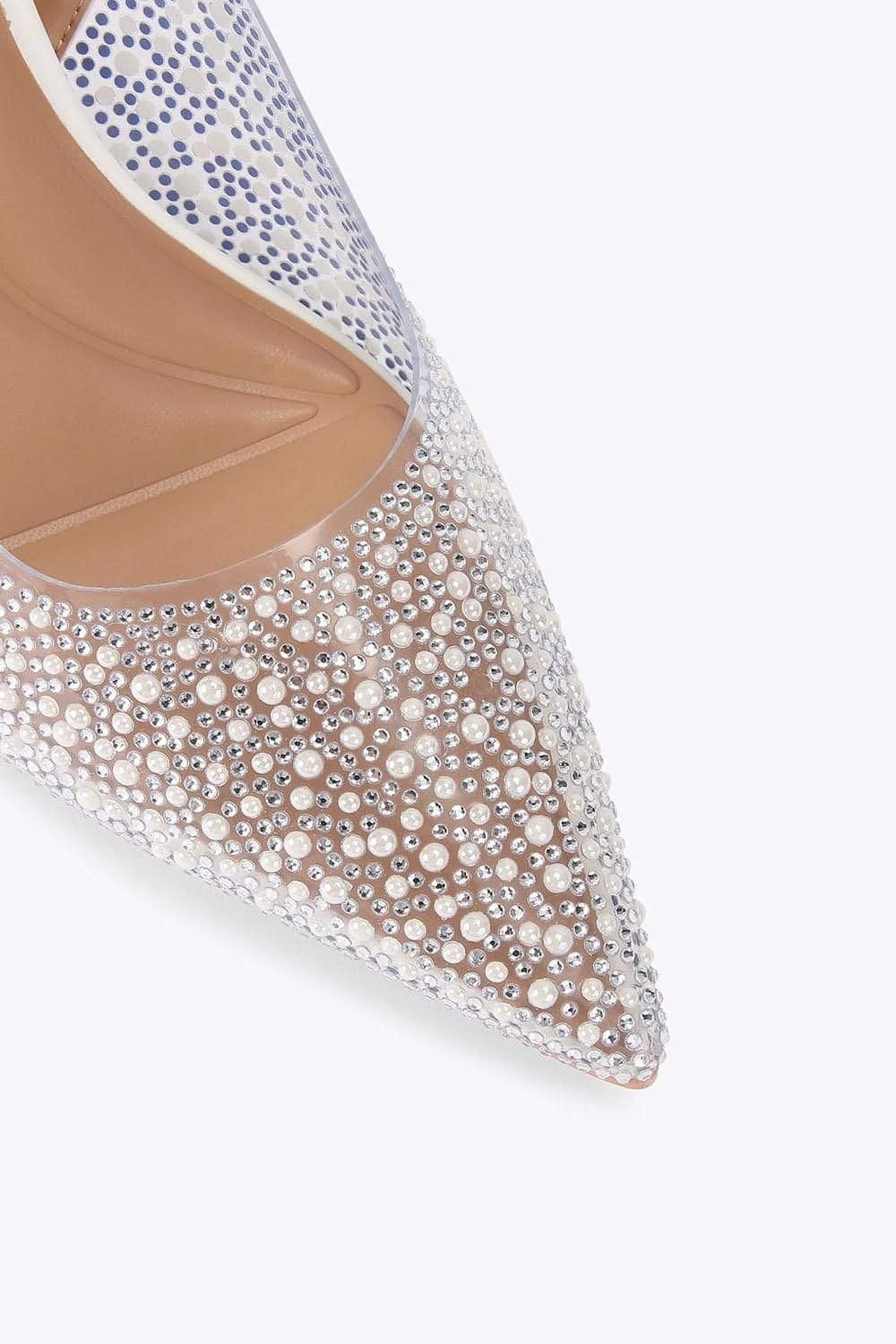 Carvela Carvela Women's 'Positano Pearl Sling Low' Heels in White - 4