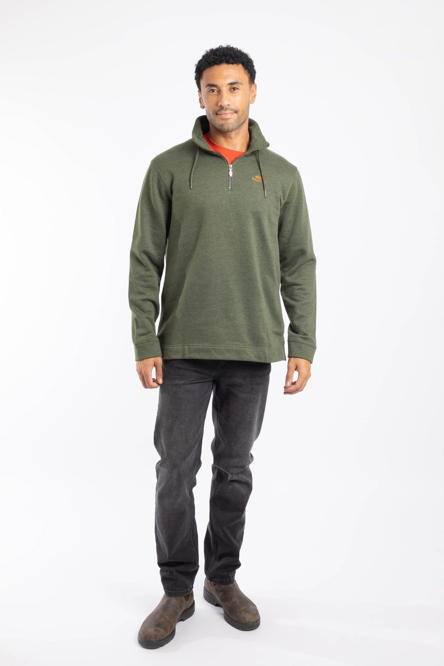 Weird Fish Weird Fish Men's Brampton 1/4 Zip Sweatshirt in Dark Green - 4