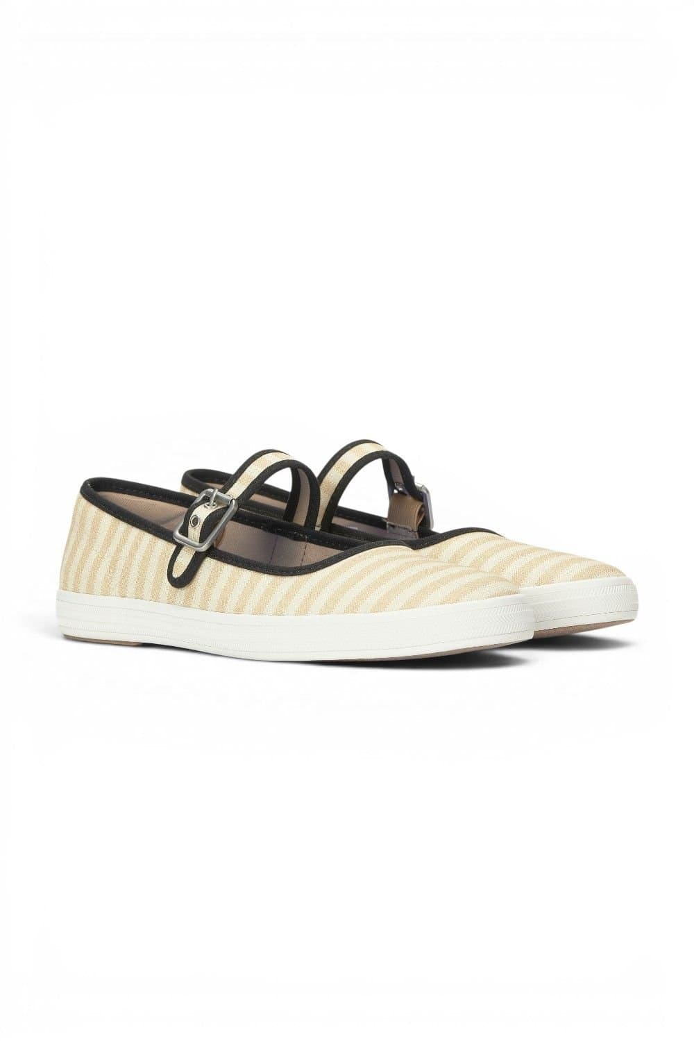 keds Keds Women's Maisie Mary Jane Printed Stripe Twill in Nude