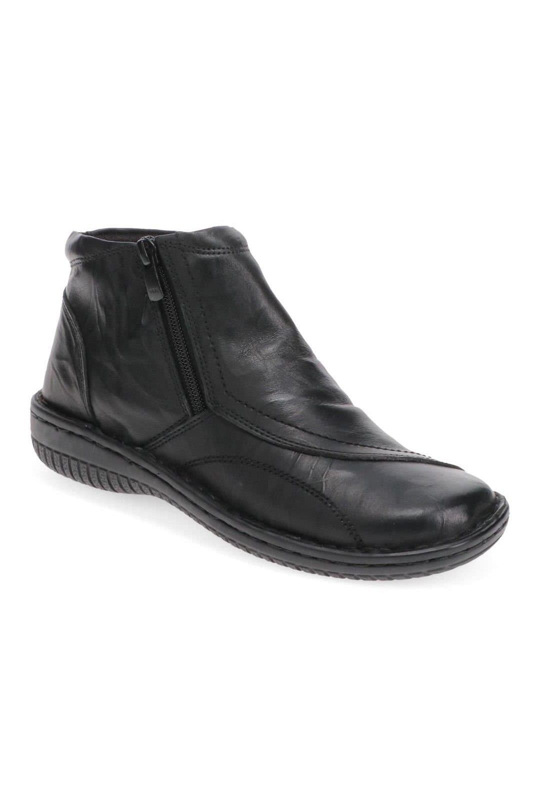Pavers Pavers Women's Leather Ankle Boots in Black