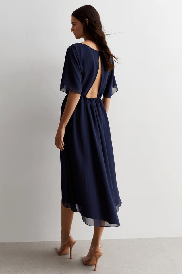 Cutie London Cutie London Women's Navy Asymmetric Hem Mini Dress - 3