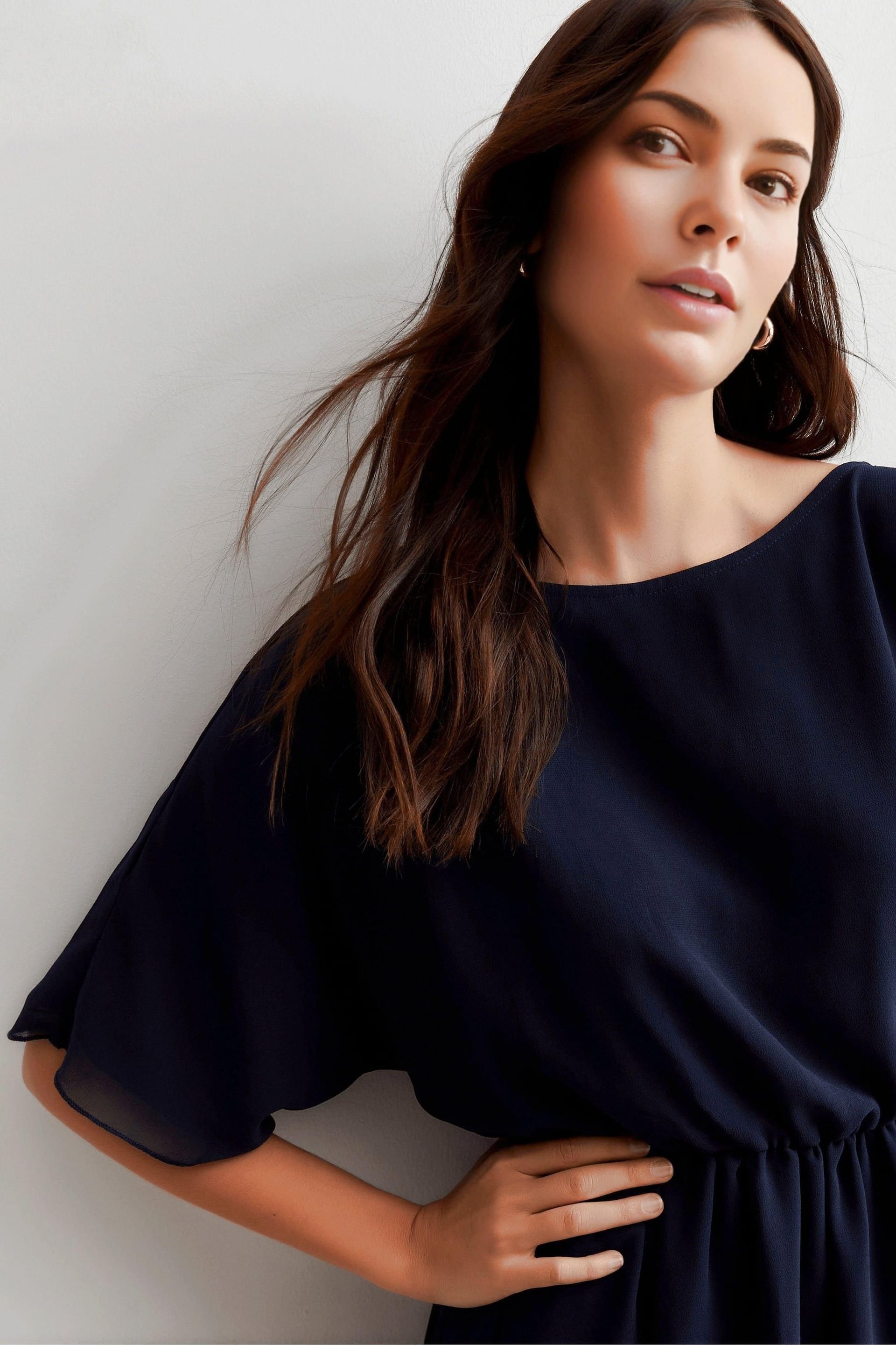Cutie London Cutie London Women's Navy Asymmetric Hem Mini Dress - 4