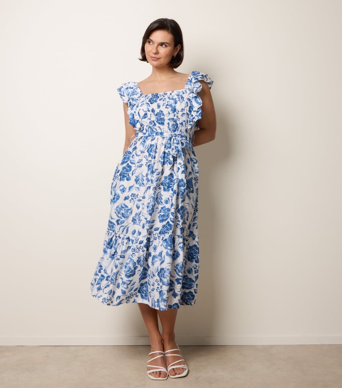 Blue Vanilla Women's Blue Floral Print Dress Blue Vanilla New Look