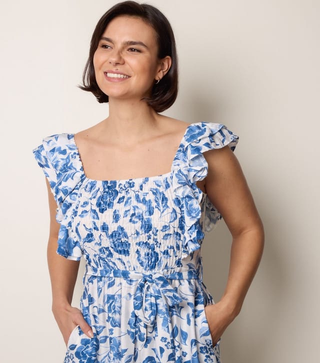 Blue Vanilla Women's Blue Floral Print Dress Blue Vanilla New Look - 2