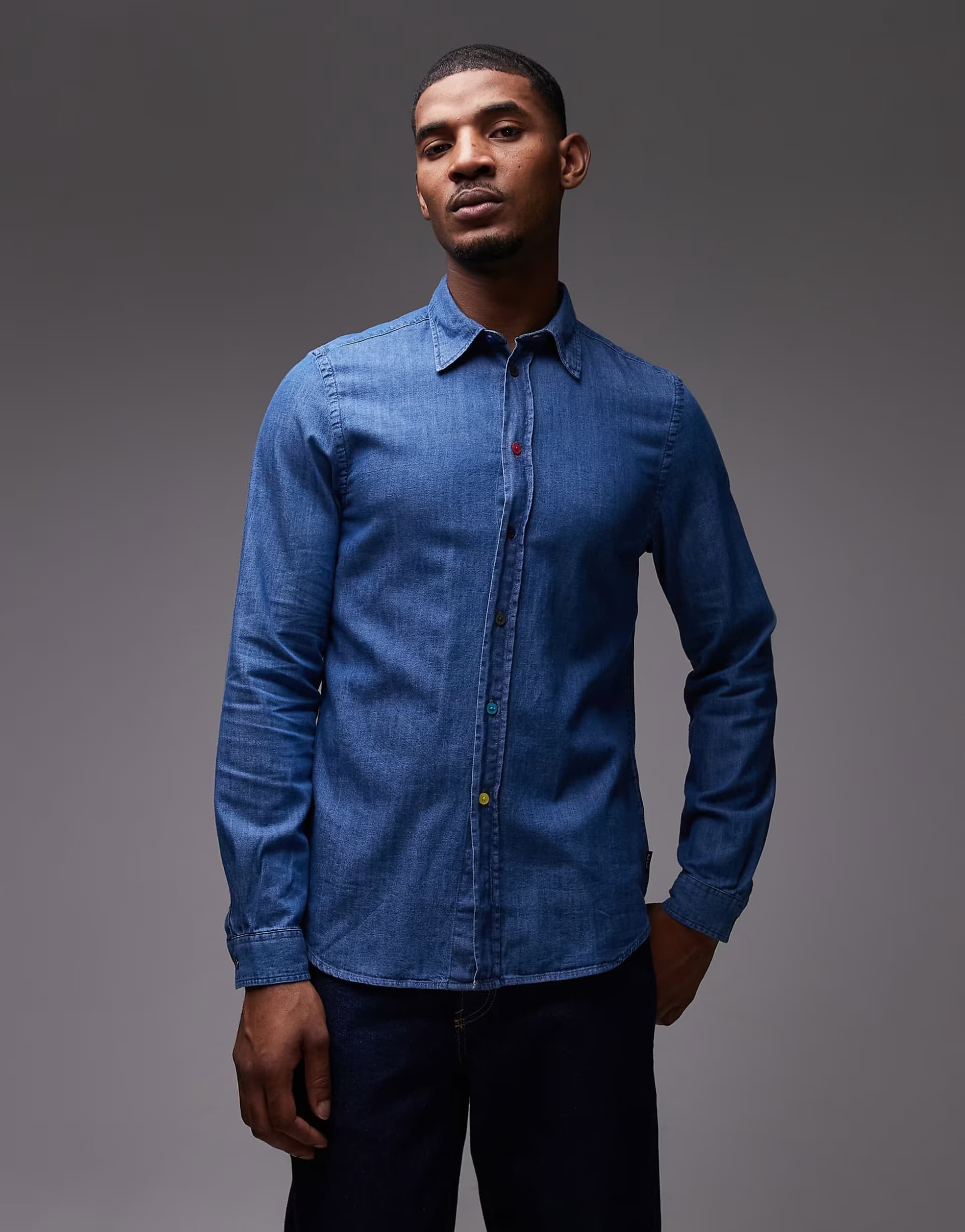 ASOS PS Paul Smith denim shirt in dark blue