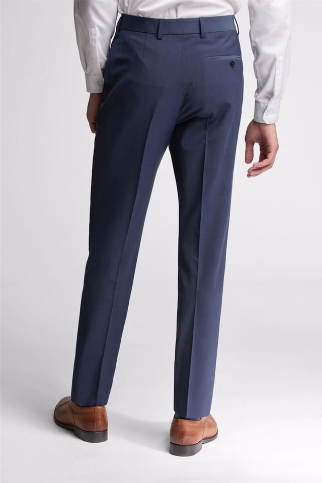 Ted Baker Ted Baker Men's Flat Fronted Slim Fit Suit Trousers in Dark Blue - 2