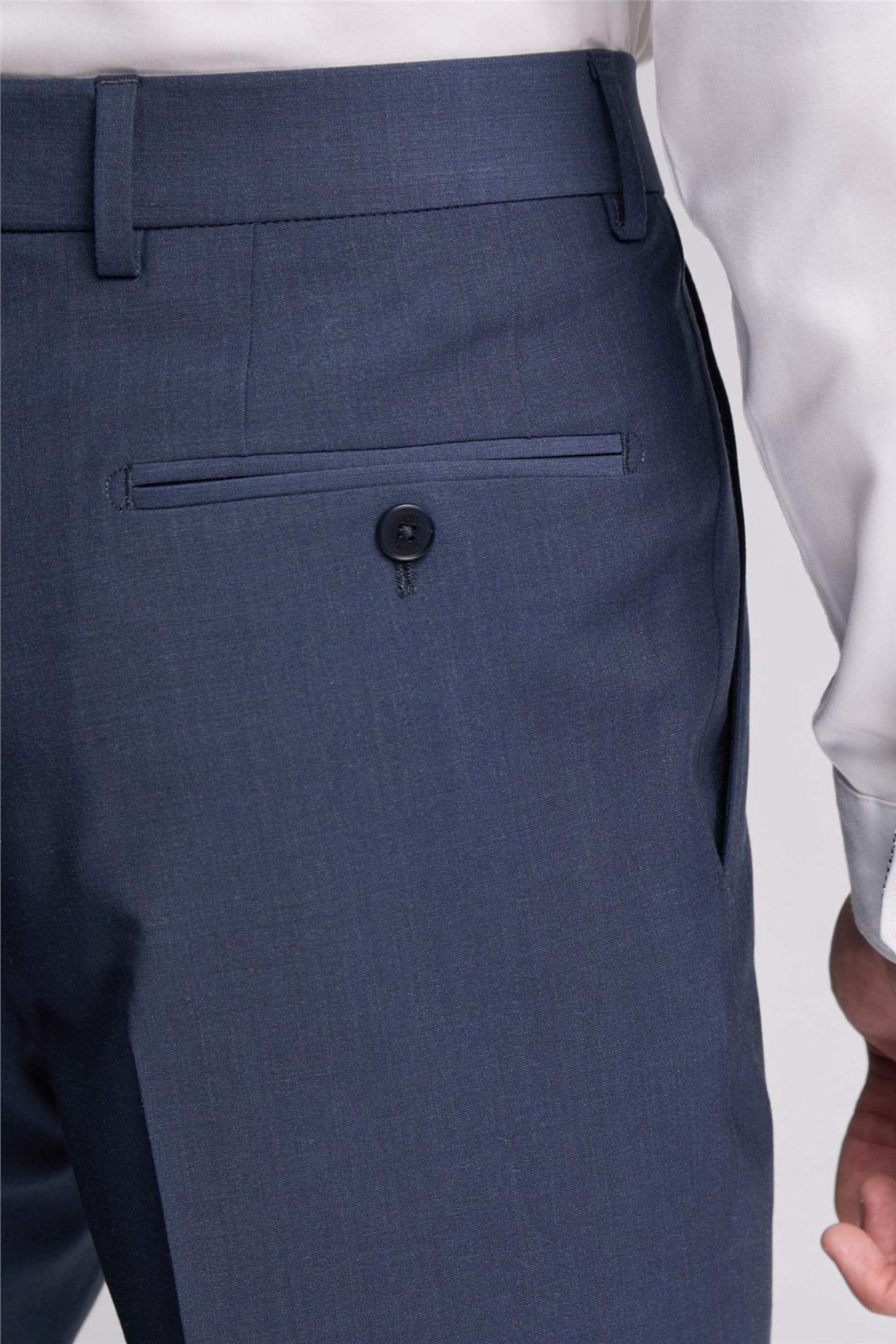 Ted Baker Ted Baker Men's Flat Fronted Slim Fit Suit Trousers in Dark Blue - 4