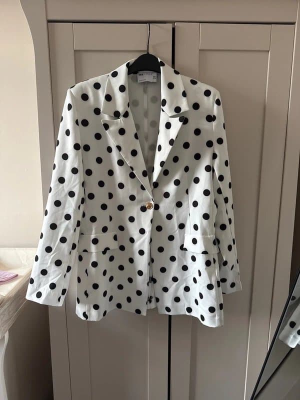 ASOS ASOS white and black polka dot blazer