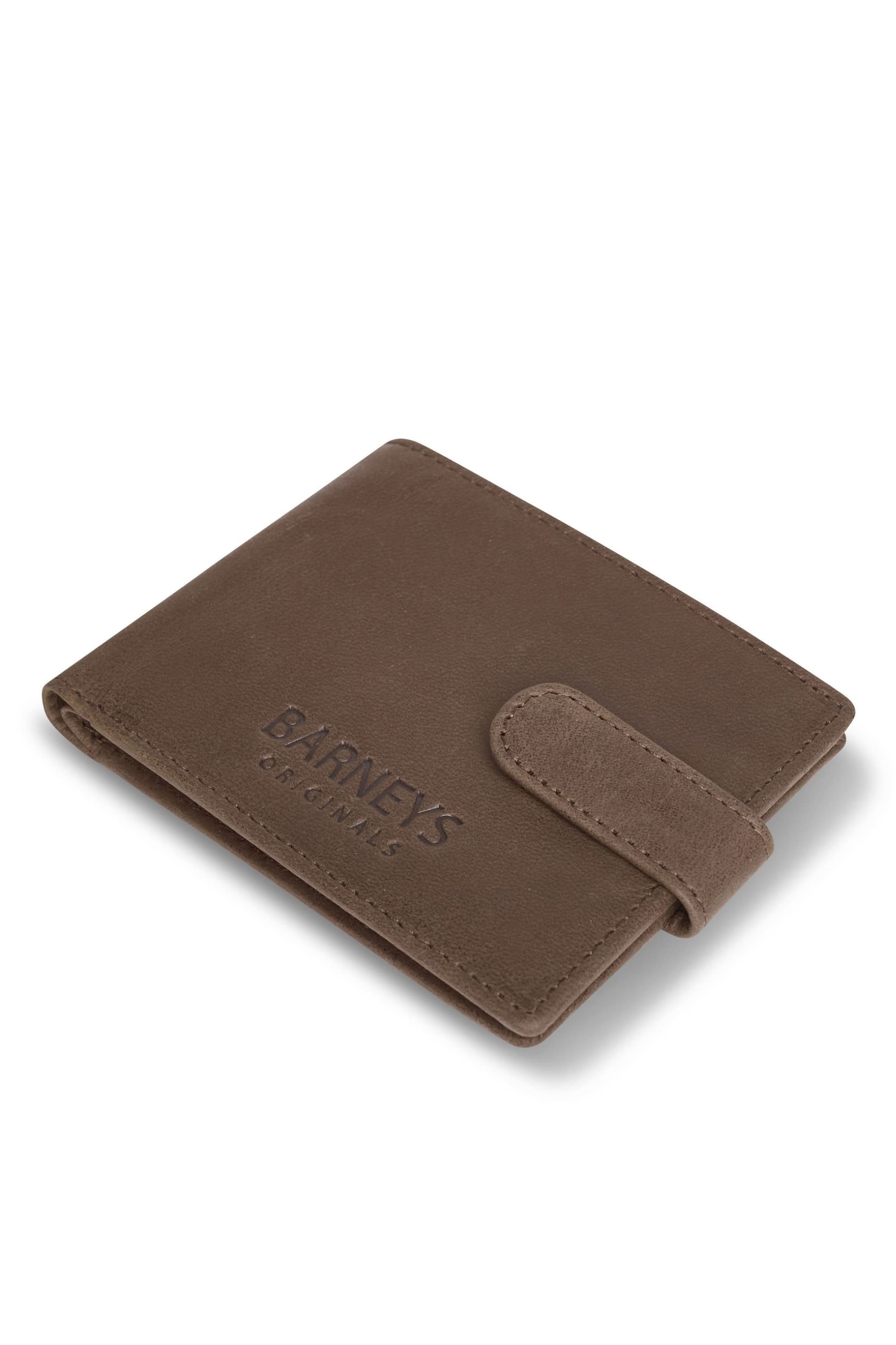 Barneys Originals Barneys Originals Men's Soft Touch Real Leather Bi Fold Wallet in Brown