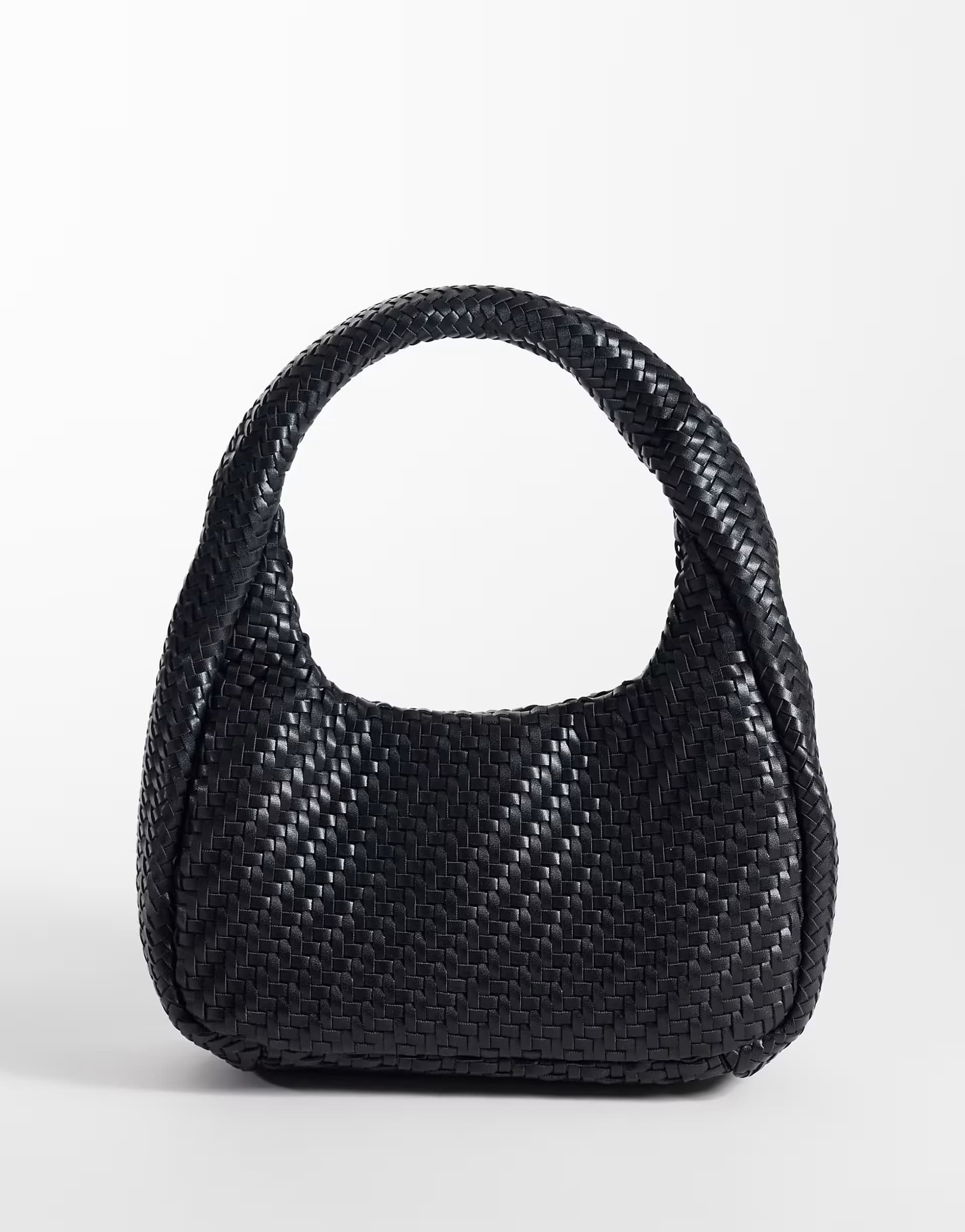 ASOS Mango weaved faux leather hand bag in black
