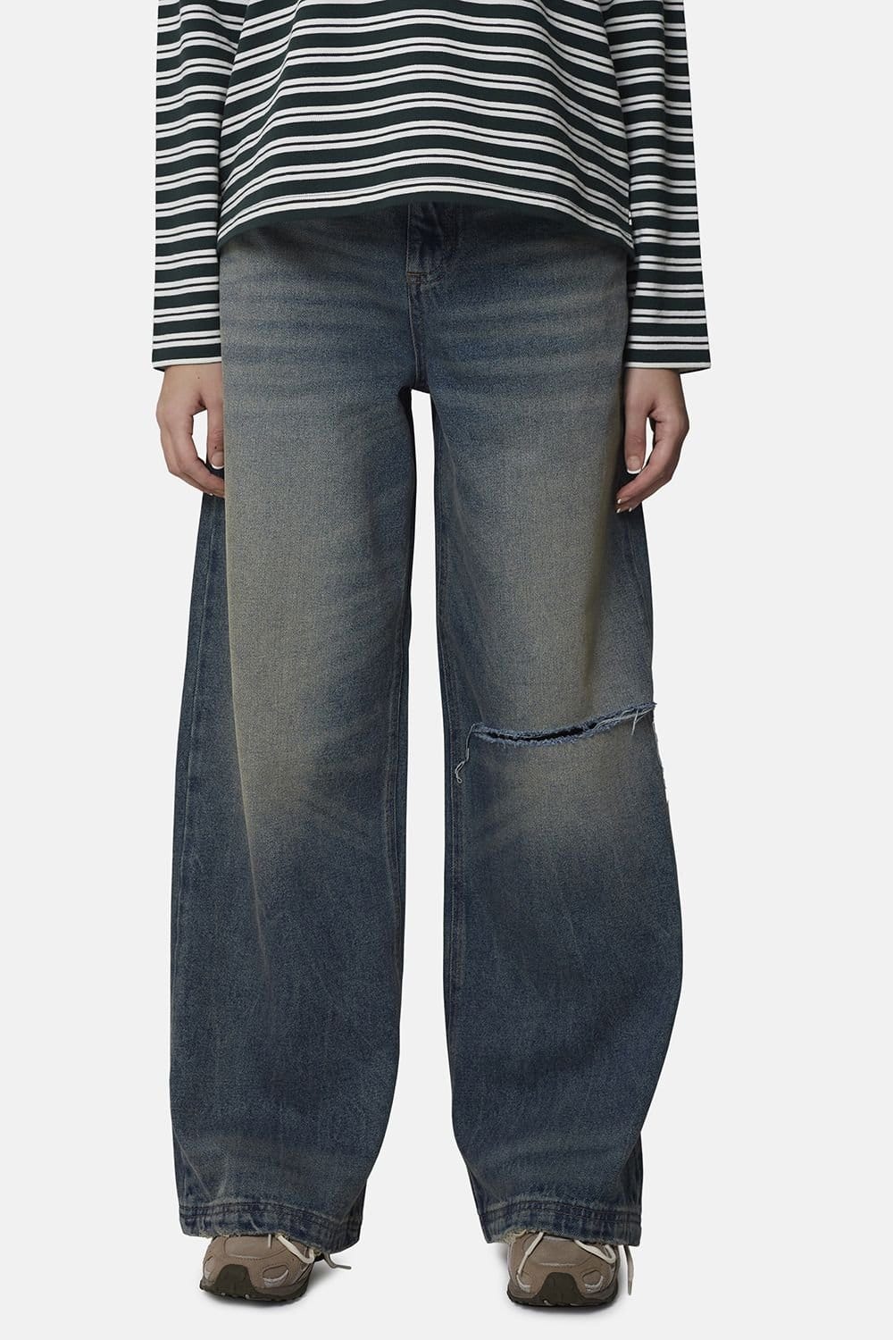 Good For Nothing Baggy Fit Ripped Denim Jean In Blue