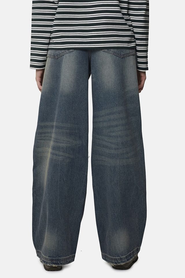 Good For Nothing Good For Nothing Women's Baggy Fit Ripped Denim Jean in Blue - 2