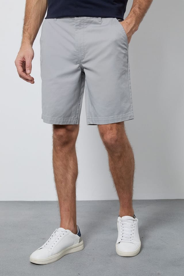 Burton Burton Men's Pale Grey Classic Chino Shorts - 2