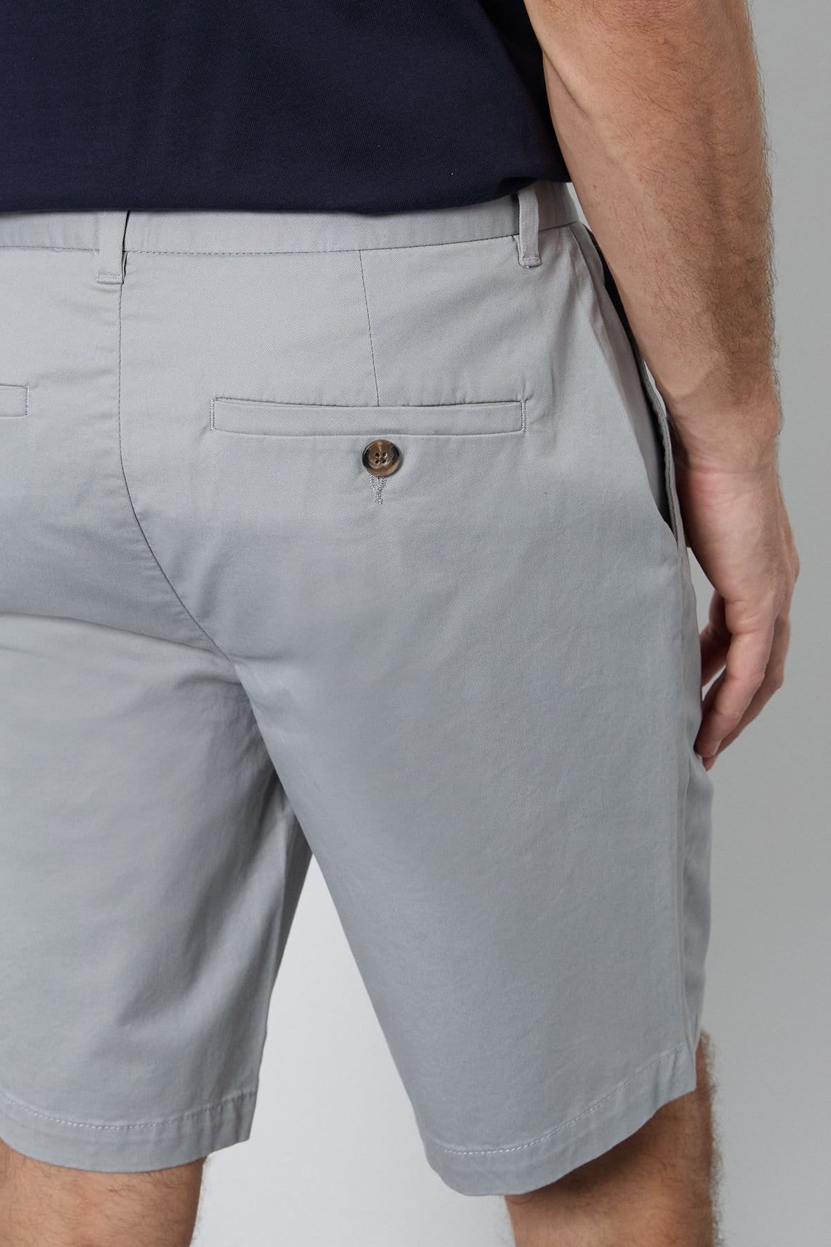 Burton Burton Men's Pale Grey Classic Chino Shorts - 4