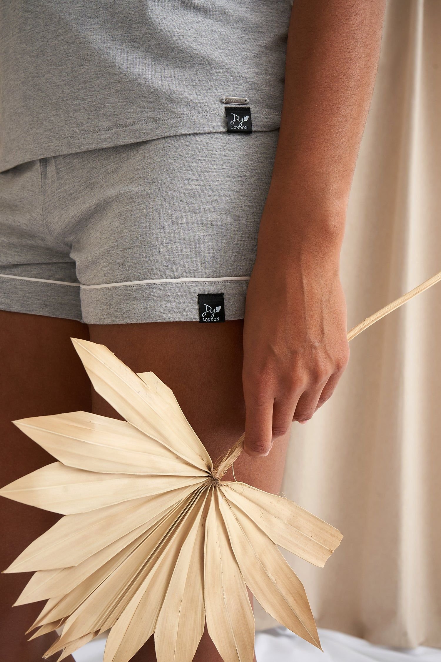 Pretty You London Pretty You London Women's Bamboo Cami & Short Pyjama Set in Mid Grey - 2