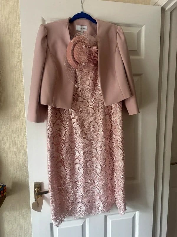 Jacques Vert Rose Lace Effect 3-Piece Set Size 14