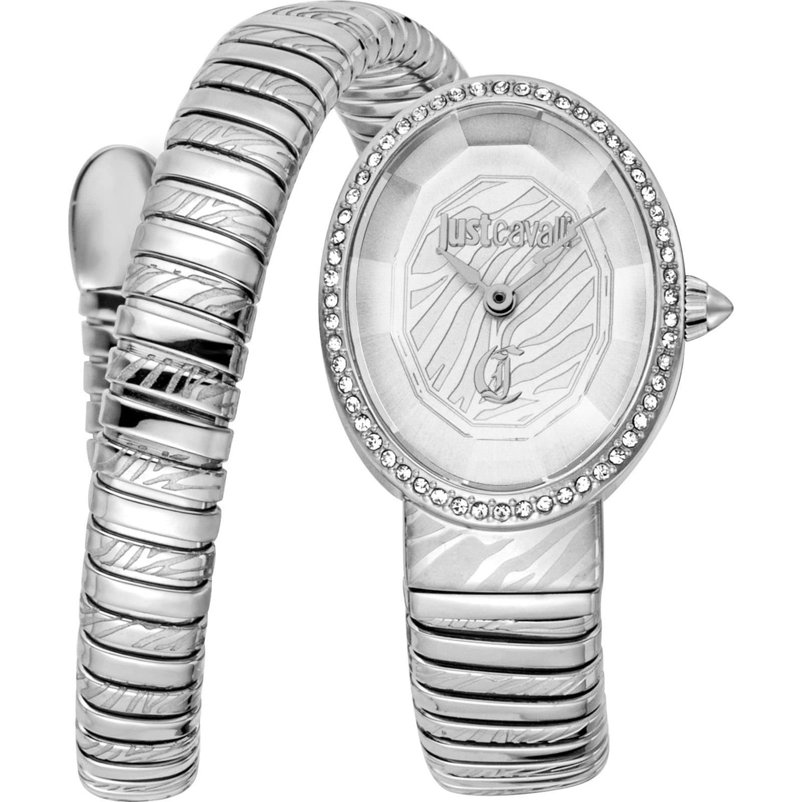 Just Cavalli Just Cavalli Women's JC1L353M0015 Signature Snake 22mm Quartz Watch in Silver