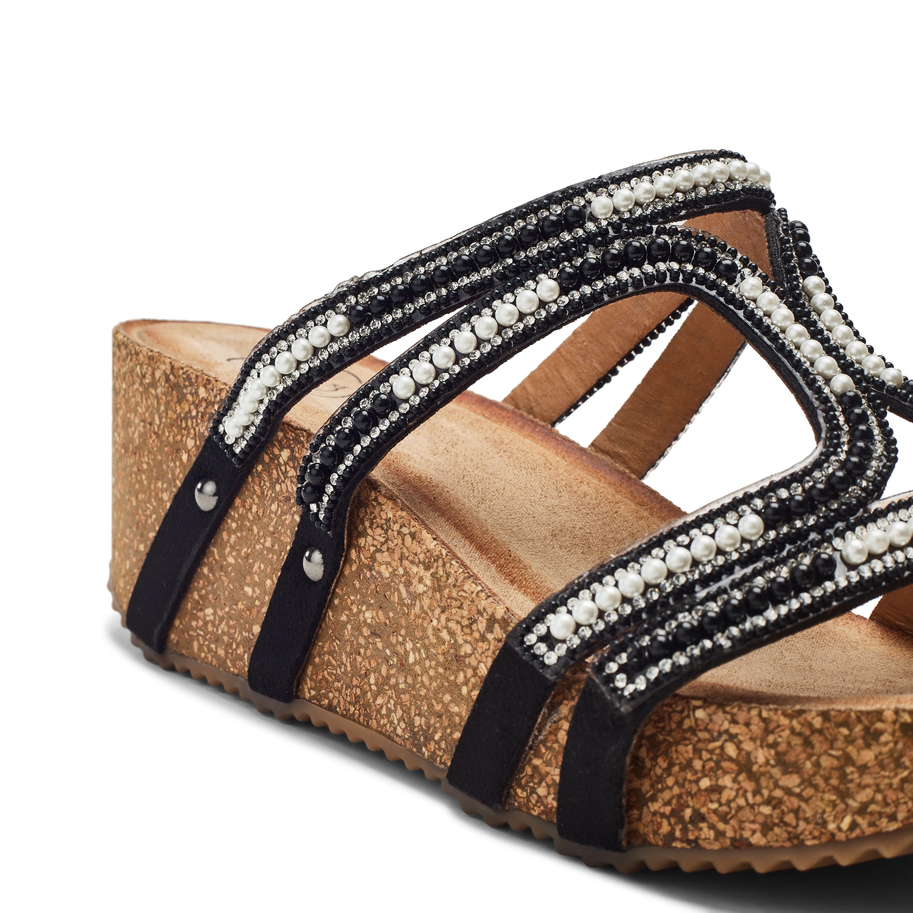 b.soleful b.soleful Women's 'Sorrel' Alcantara Sandals in Black - 3