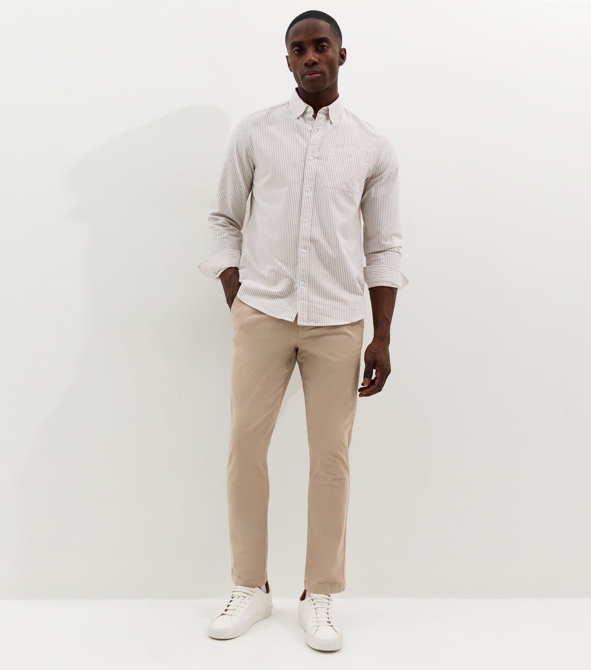 New Look Men's Stone Straight Chino Trousers New Look