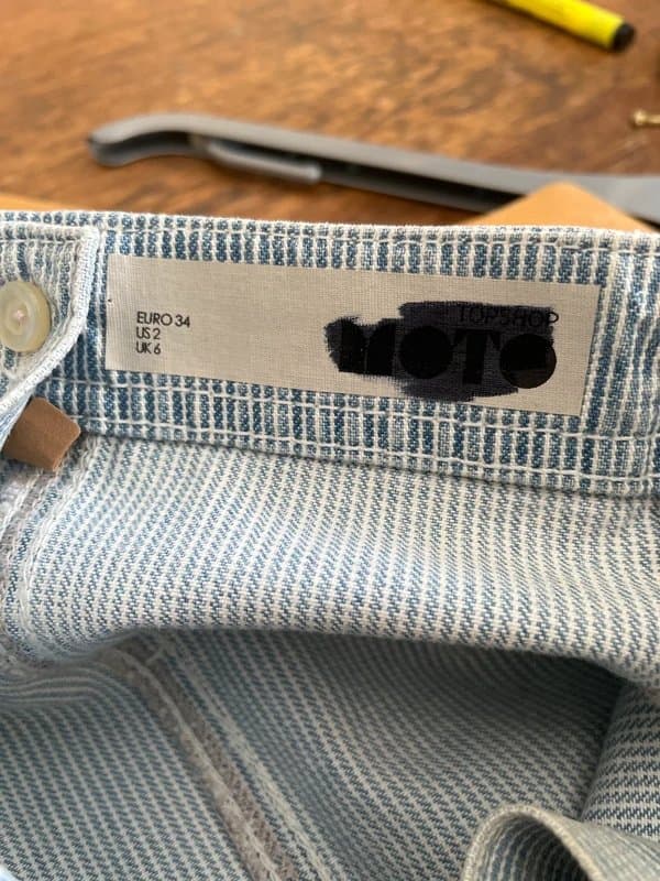 Topshop Topshop Denim Stripe Pinafore dungaree Dress Size 6 Y2K vintage Retro