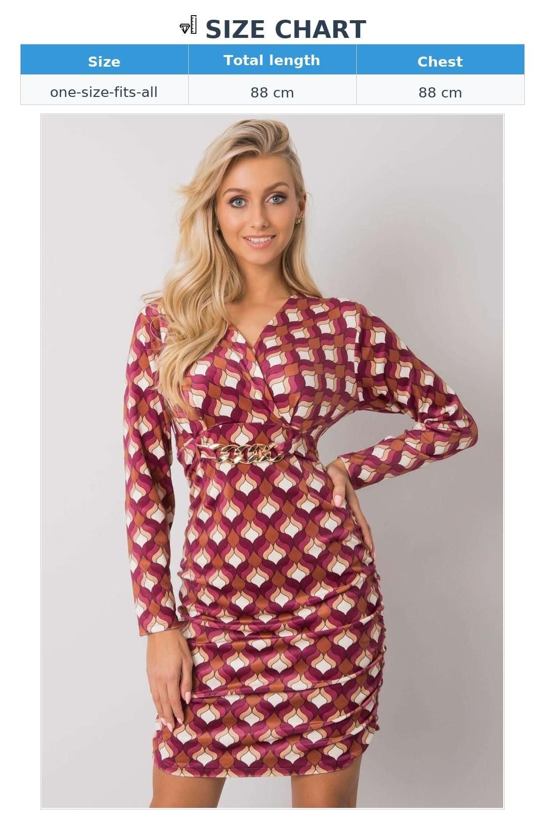 Love Lace Love Lace Women's Velour Long Sleeve Mini Dress for Daywear in Burgundy - 4