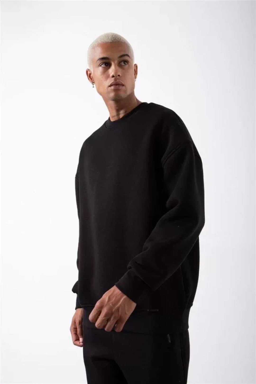 Janes Janes Men's Crew Neck Sweatshirt in Black