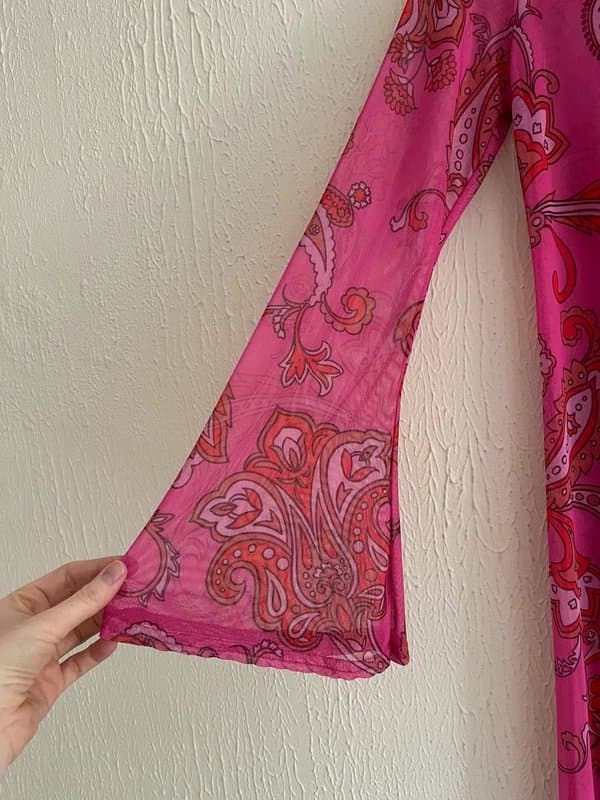 Never Fully Dressed Never fully dressed Pink Paisley Mesh dress size UK 14