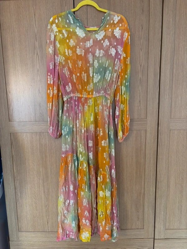Never Fully Dressed Rainbow Maxi Dress Size 12