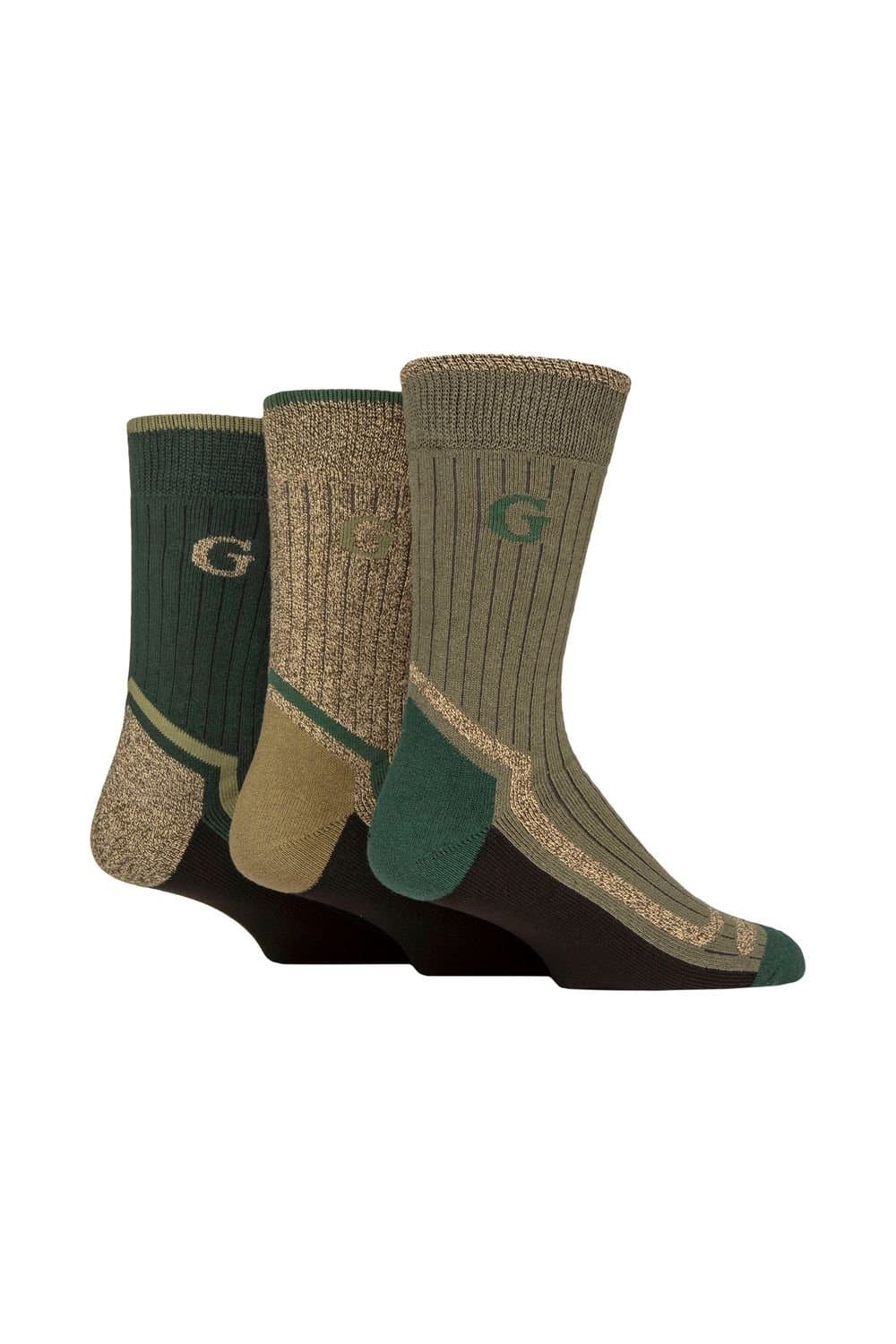 Glenmuir Glenmuir Men's Green Cotton Boot Socks 3 Pair