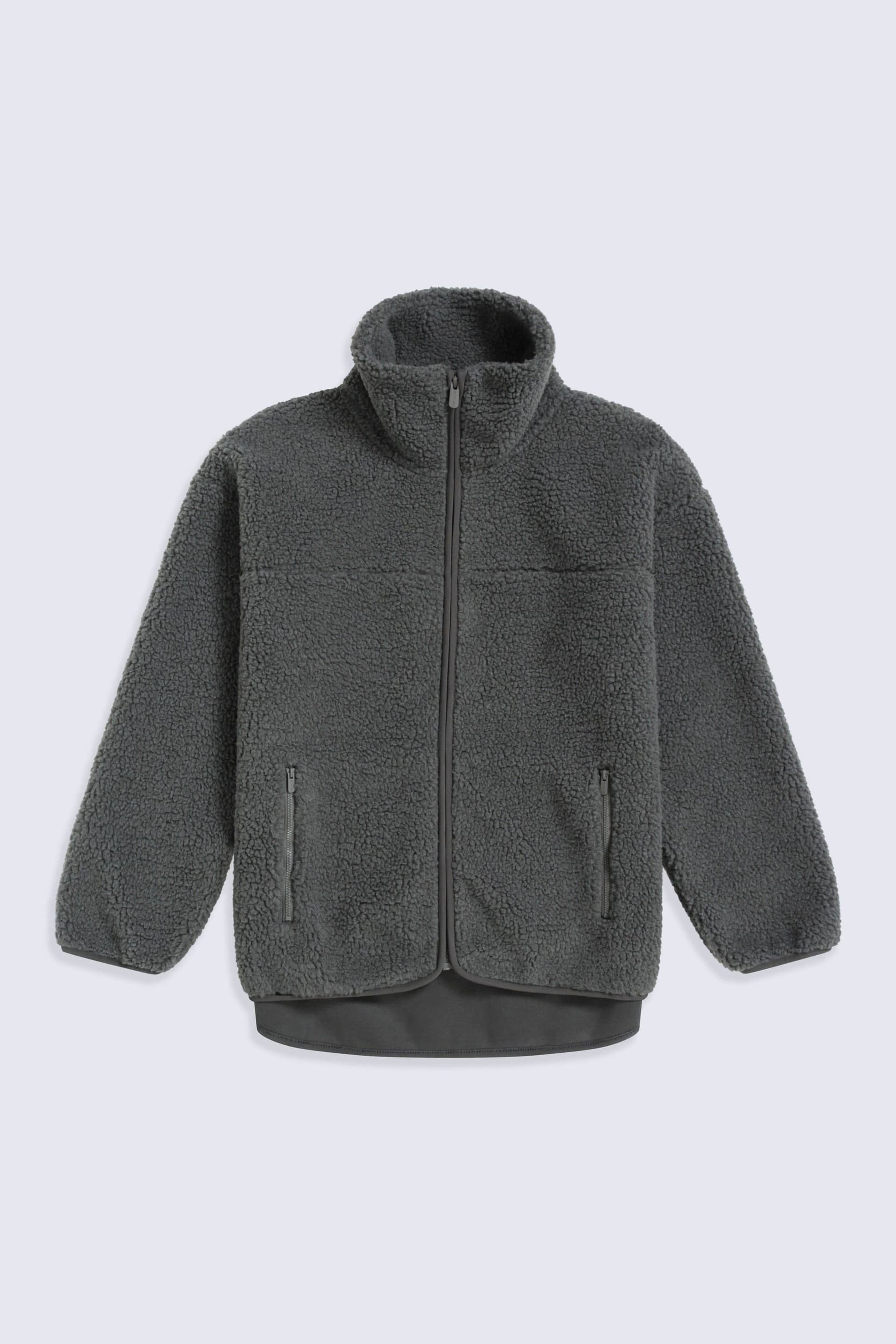 Animal Animal Women's 'Anna' Warm & Cosy Side Pockets Soft Borg Fabric Full Zip Fleece in Dark Green
