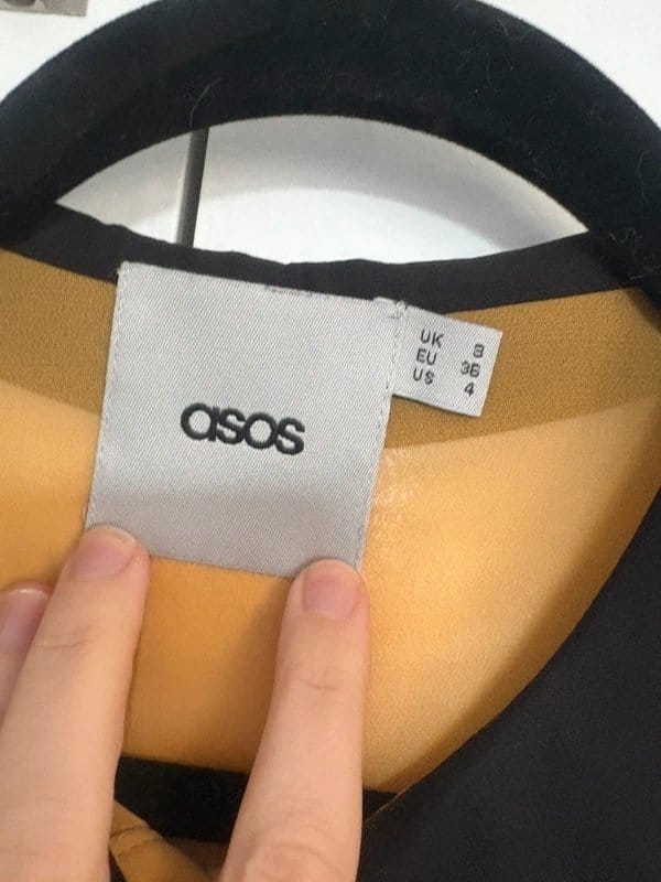ASOS Mustard Embroidered Collar Blouse