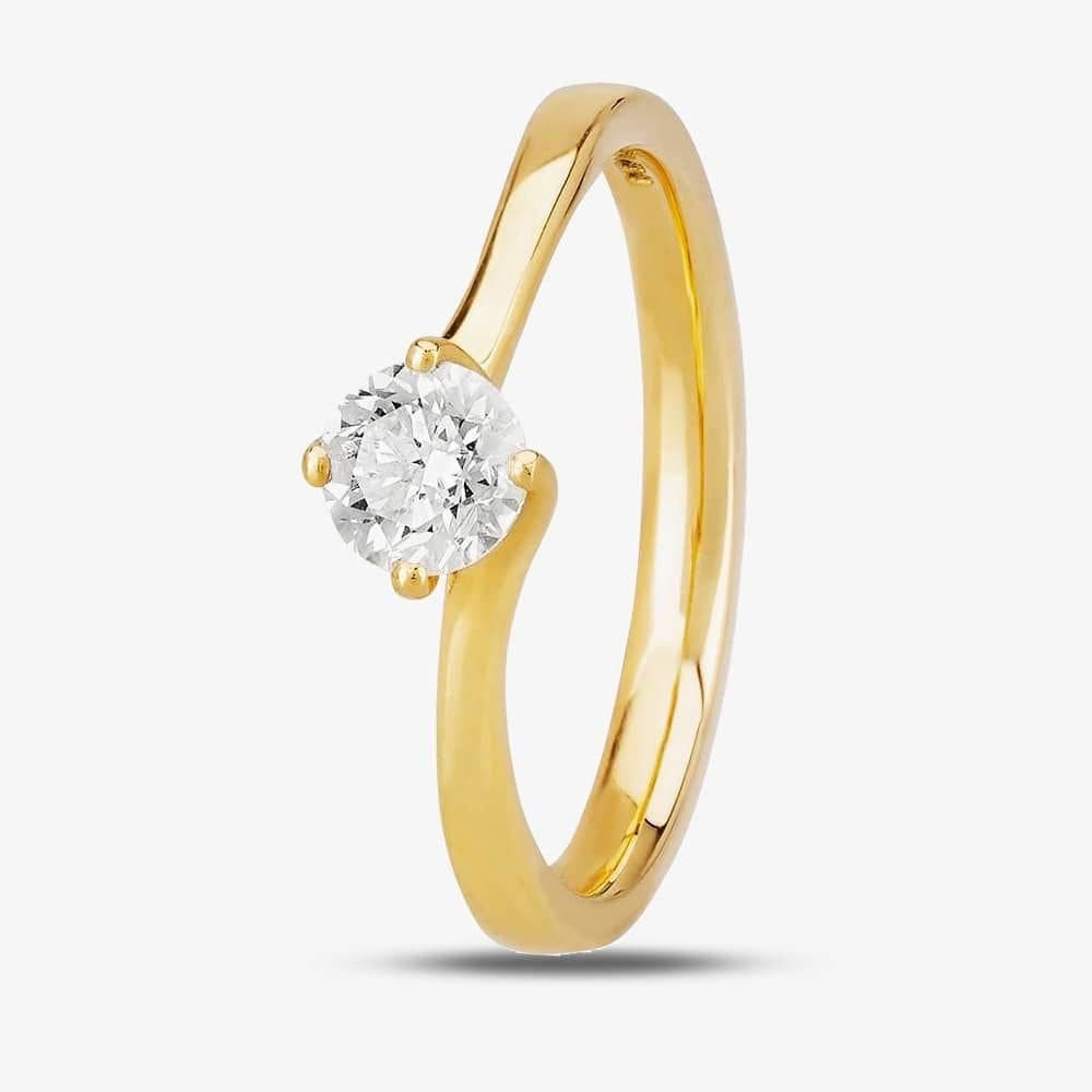 1888 collection 1888 collection Women's 18ct Gold 0.50ct Diamond Twisted Solitaire Ring