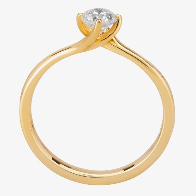 1888 collection 1888 collection Women's 18ct Gold 0.50ct Diamond Twisted Solitaire Ring - 2
