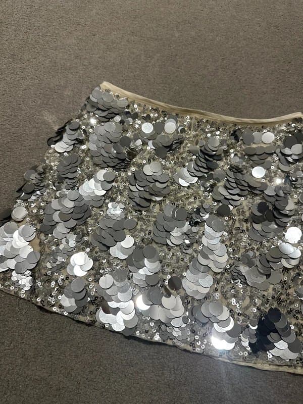 ASOS ASOS design silver embellished skirt