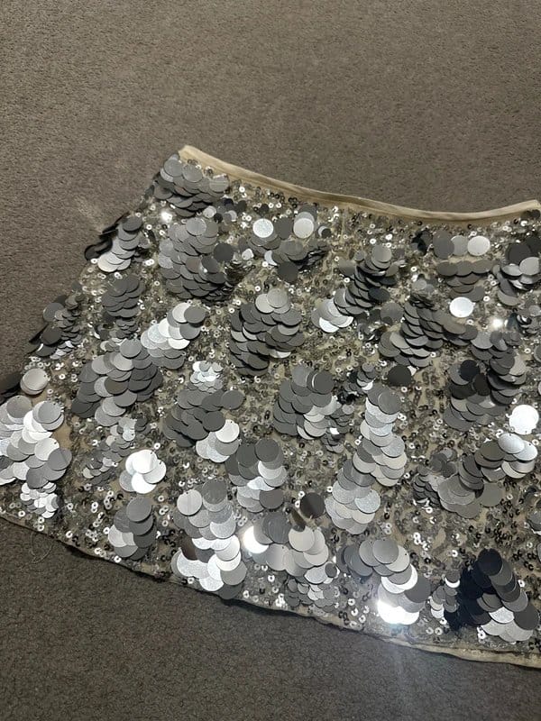 ASOS Silver Embellished Mini Skirt