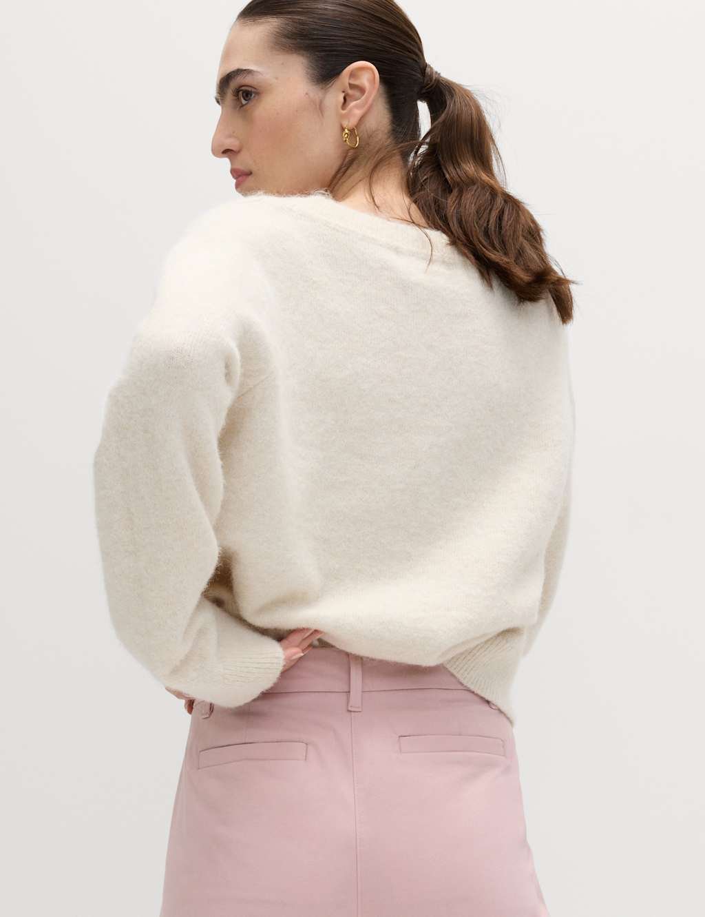 Marks & Spencer M&S Cotton Rich Straight Leg Chinos Pink Shell - 2