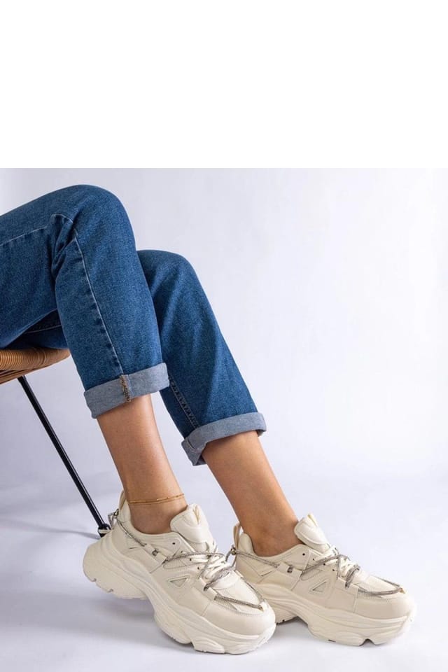 Love Lace Love Lace Women's Sport Sneakers Ivett Hurtado Comfortable Low Top Rubber Sole in Beige - 3