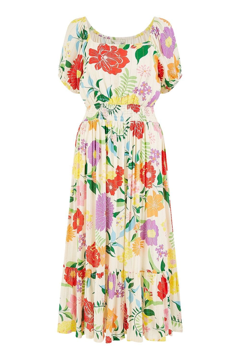 Yumi Yumi Women's White Big Floral Midi Dress - 4