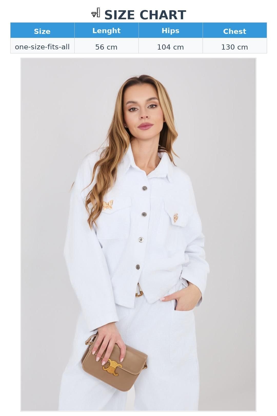 Love Lace Love Lace Women's Modern Corduroy Bomber Jacket Style 225427 in White - 4
