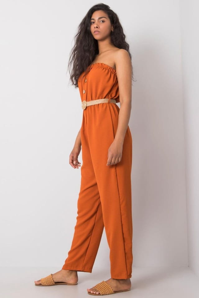 Love Lace Love Lace Women's Casual Sleeveless Cotton Polyester Jumpsuit in Orange - 2